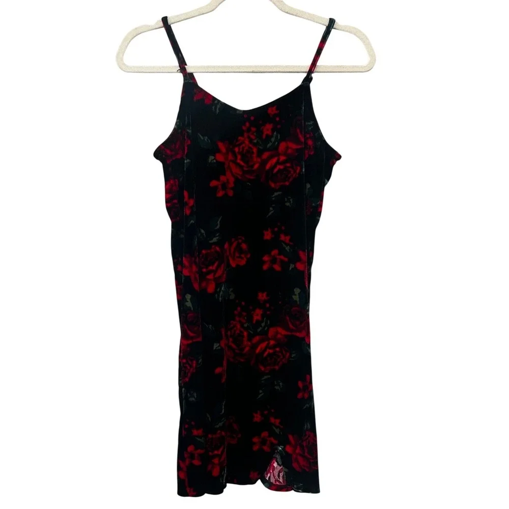 Art Class Midnight Rose Velvet Mini Dress Girls XL 14‎